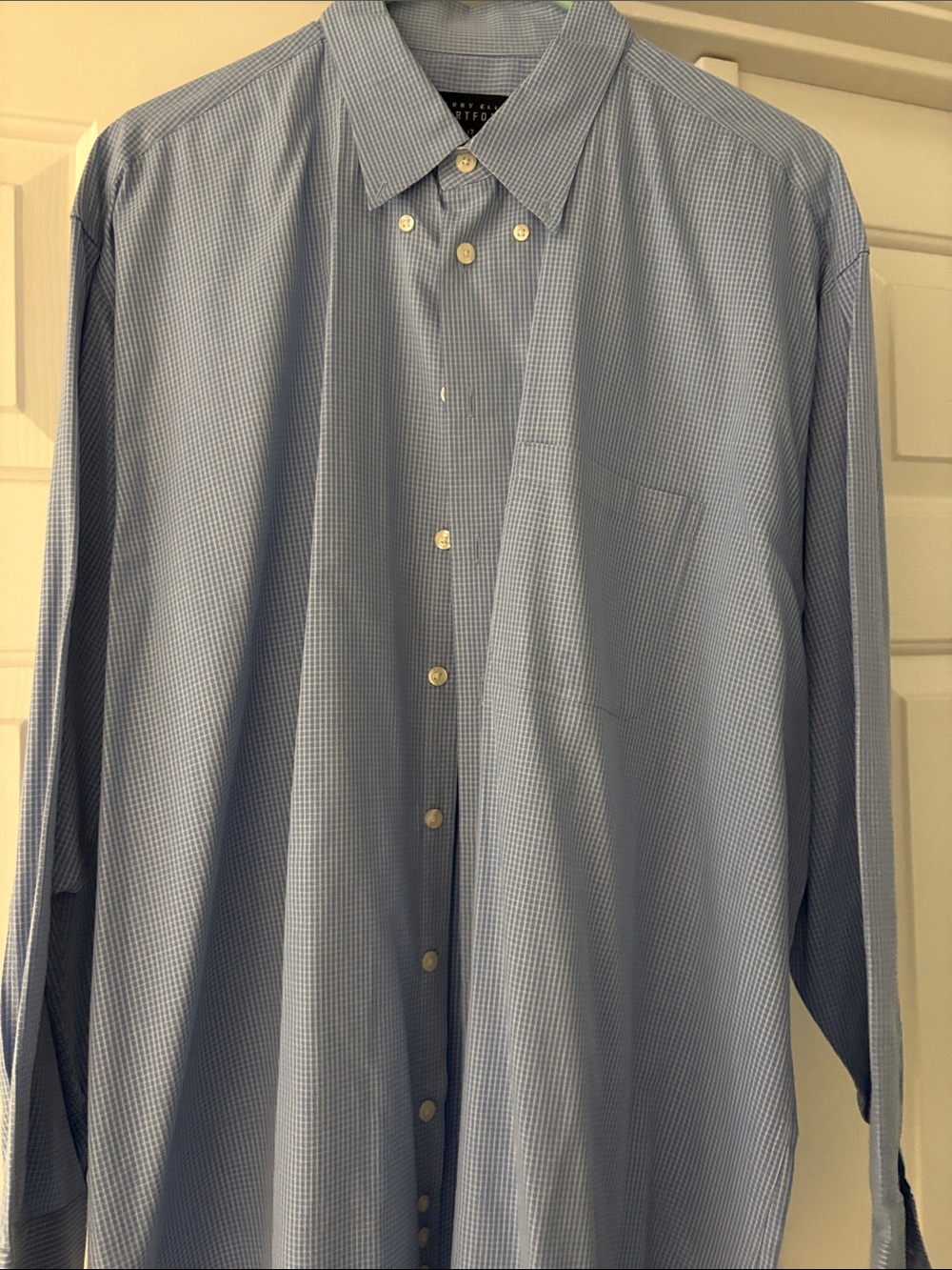 Perry Ellis Men's Light Blue Micro-Check Dress Shirt